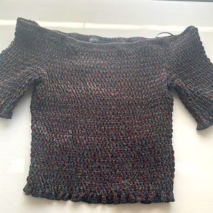 Colorful off the shoulder urban outfitters top